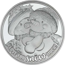 2026 Snowman Snow Much Love 1&nbsp;oz Silver Round silver, rounds, silver coins, silver bullion, christmas silver, medallion, 1 oz silver, 999 silver, christmas, silver, fine silver coins, holiday